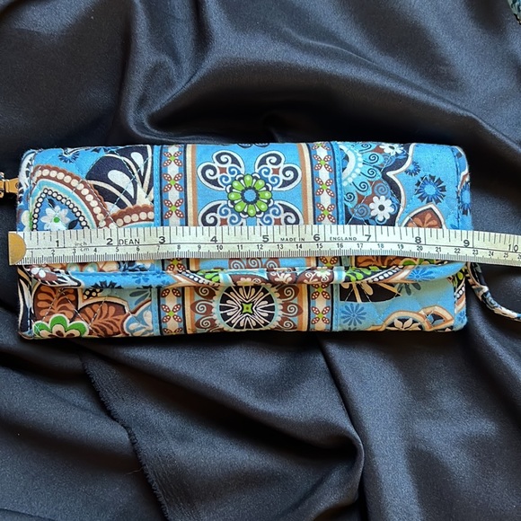 Vera Bradley 2009 Bali Blue Sleek Wallet Crossbody Clutch Purse - Picture 9 of 14